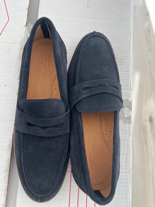 Zapatos náuticos de ante azul