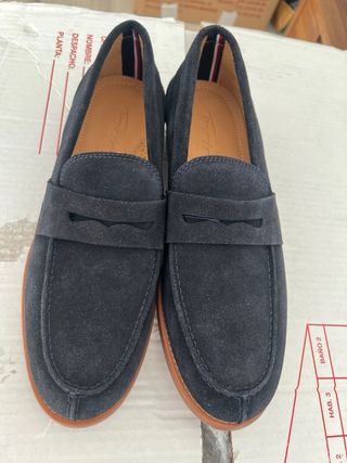 Zapatos náuticos de ante azul