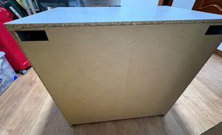 Cómoda de madera gris 3 cajones