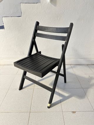 4 Sillas de Madera Plegables Negras