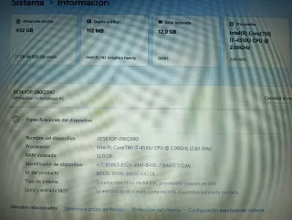 Portátil HP Pavilion Core i7 12GB RAM 1TB