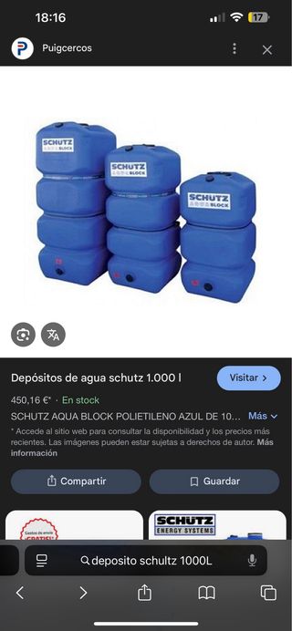 Depósito Agua Schultz AquaBlock 1000L