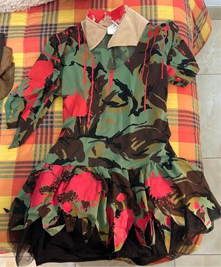 Vestido Halloween niña camuflaje sangre