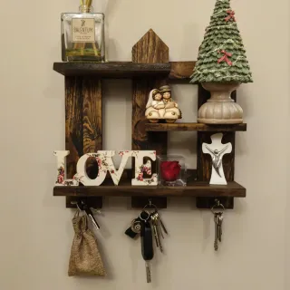 Porta chiavi in legno stile staccionata