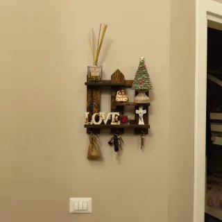 Porta chiavi in legno stile staccionata