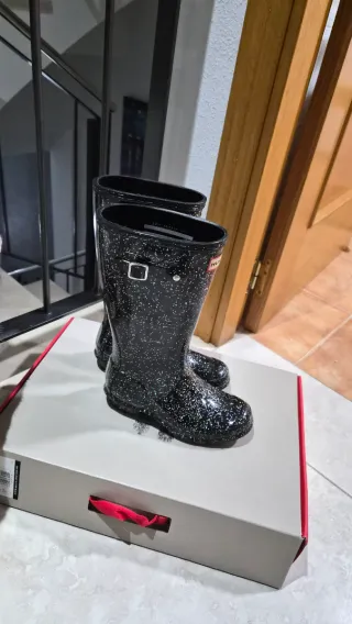 Botas Hunter Negras con Purpurina