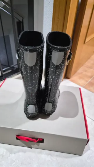 Botas Hunter Negras con Purpurina