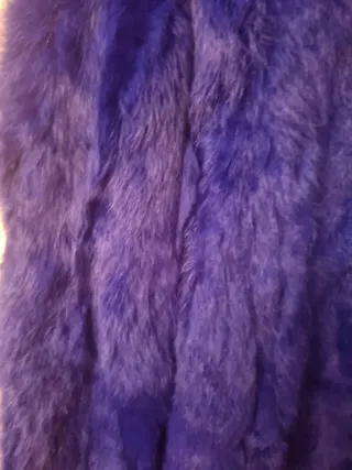 Abrigo piel azul morado