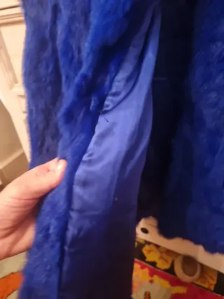 Abrigo piel azul morado