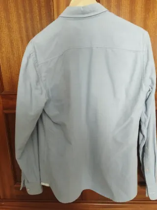 Camisa Mango Azul Slim Fit