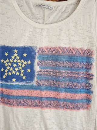 Camiseta sin mangas con bandera americana
