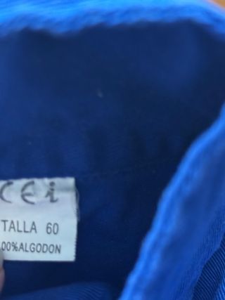 Mono de trabajo azul talla 60 altura 1,88-1,94 -