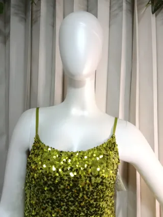 Vestido lentejuelas verde/dorado