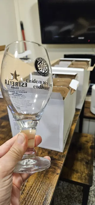 1 scatola da 6 Bicchieri Estrella Damm. Girona FC. 0'33cl