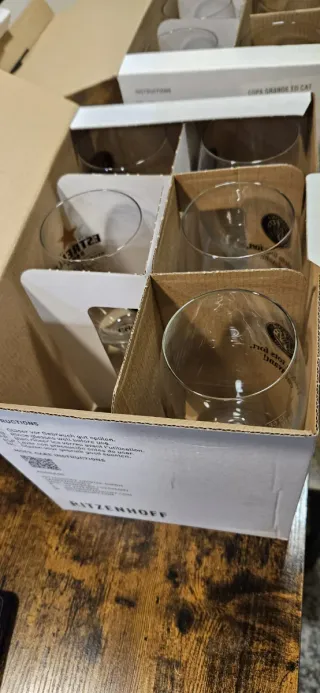 1 scatola da 6 Bicchieri Estrella Damm. Girona FC. 0'33cl