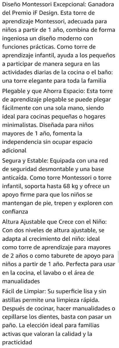 Torre Aprendizaje Montessori Madera Cosyland