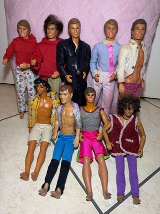 Lotto 9 Bambole Ken Barbie Mattel vintage Muneca