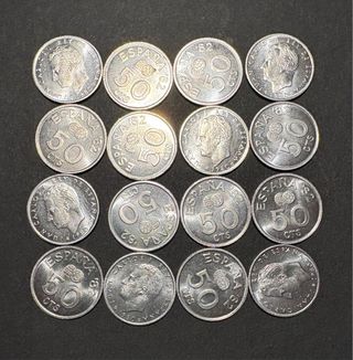 Lote 12 Monedas 50 Céntimos España Mundial 82