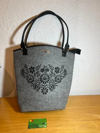 Bolso de mano KAZYA gris y negro
