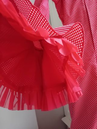 Vestido Flamenca Niña Rojo Lunares