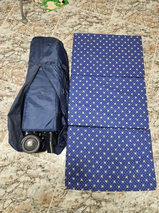 Cuna de viaje plegable azul