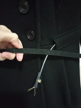 Abrigo paño negro Zara Talla S