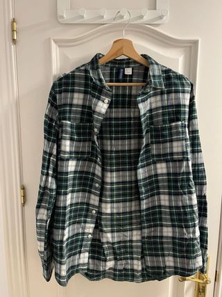 Camisa de cuadros H&M verde y blanca
