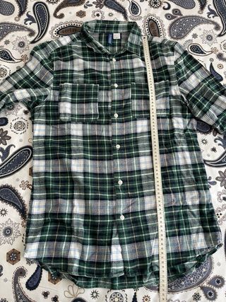 Camisa de cuadros H&M verde y blanca