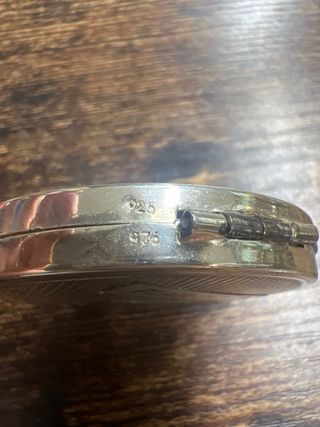 Polvera Plata de Let 925mm Maquillaje Vintage