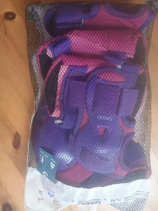 Conjunto protecciones patinaje Oxelo rosa