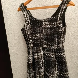Vestido Tweed  estilo Chanel Negro Blanco Talla M