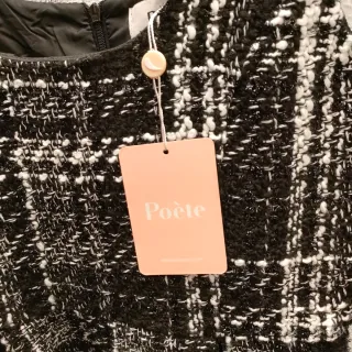 Vestido Tweed  estilo Chanel Negro Blanco Talla M