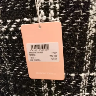 Vestido Tweed  estilo Chanel Negro Blanco Talla M