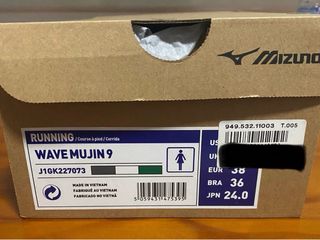 Zapatillas Mizuno Wave Mujin 9 Talla 38 Nuevas