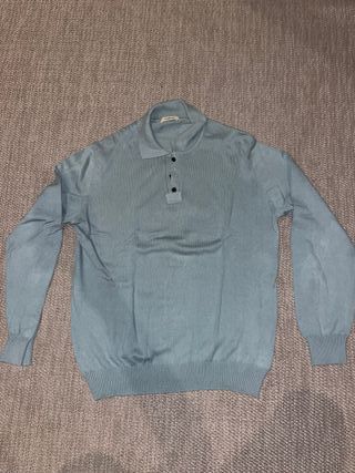 Jersey manga larga azul Pompeii