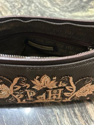 Bolso PDH pequeño bordado dorado