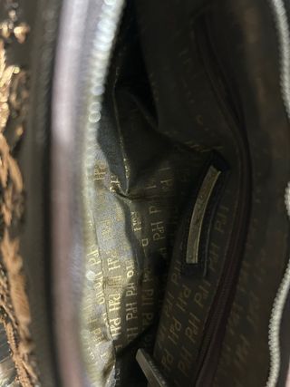 Bolso PDH pequeño bordado dorado