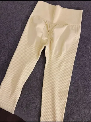 Leggings Beige Acanalados