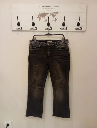 Pantalón Zara Negro Talle Alto