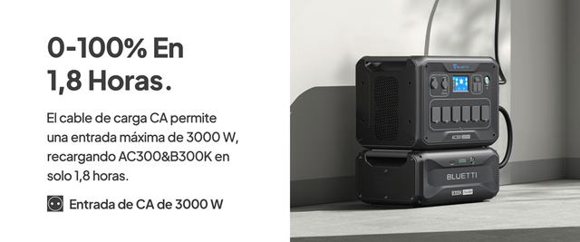 BLUETTI AC300 + B300 Batería Portátil 3000W
