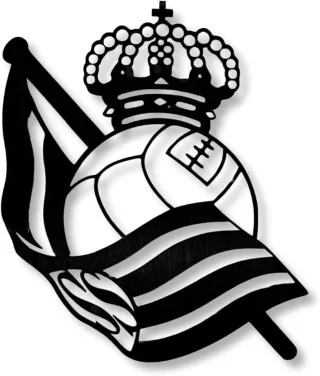 2 Escudos fútbol real Madrid y real sociedad