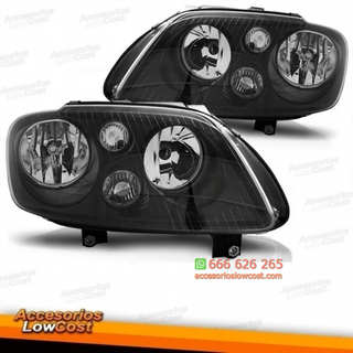 FAROS PARA VOLKSWAGEN VW CADDY 04-10 FONDO NEGRO