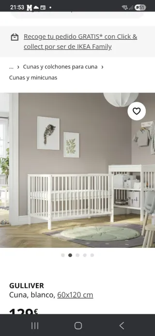 Cuna SUNDVIK IKEA Blanca 60x120 cm