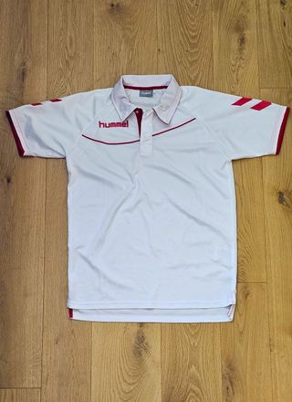 Polo Hummel Bianco Rosso Taglia S