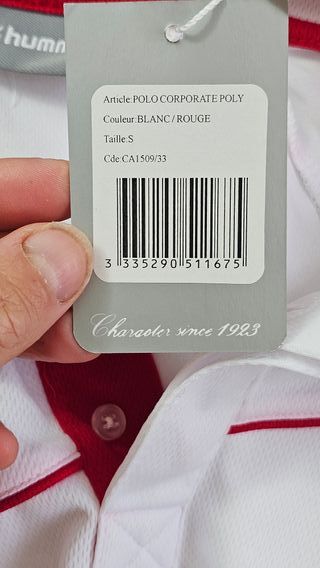 Polo Hummel Bianco Rosso Taglia S