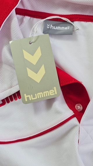Polo Hummel Bianco Rosso Taglia S