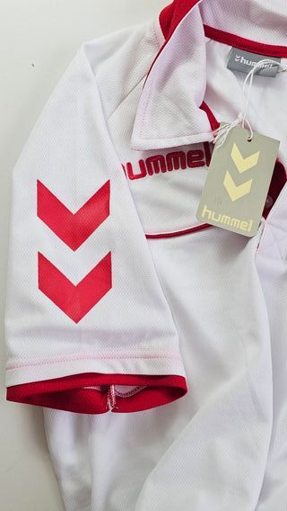Polo Hummel Bianco Rosso Taglia S