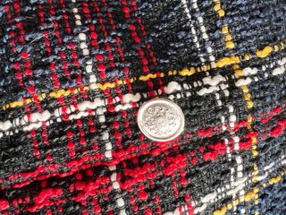 Falda tweed cuadros azul y rojo