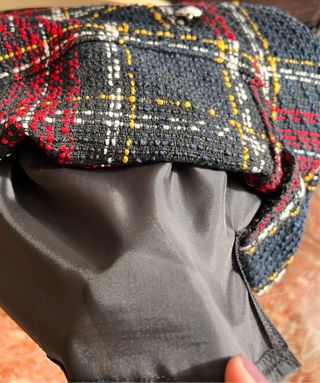 Falda tweed cuadros azul y rojo