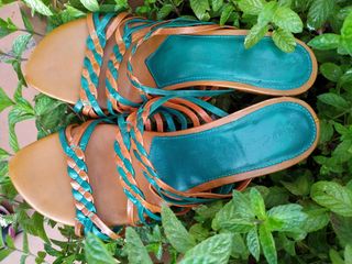 Sandalias Clarks Talla 37 Cuña Marrón y Verde